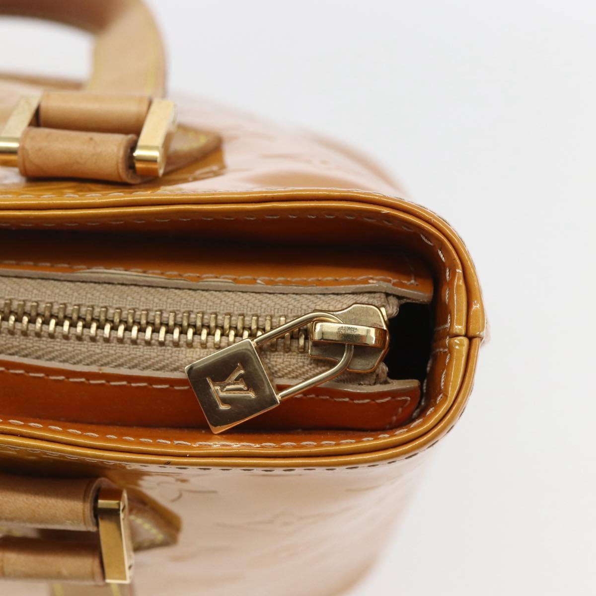 LOUIS VUITTON Monogram Vernis Houston Hand Bag Beige M91004 LV Auth gh1714