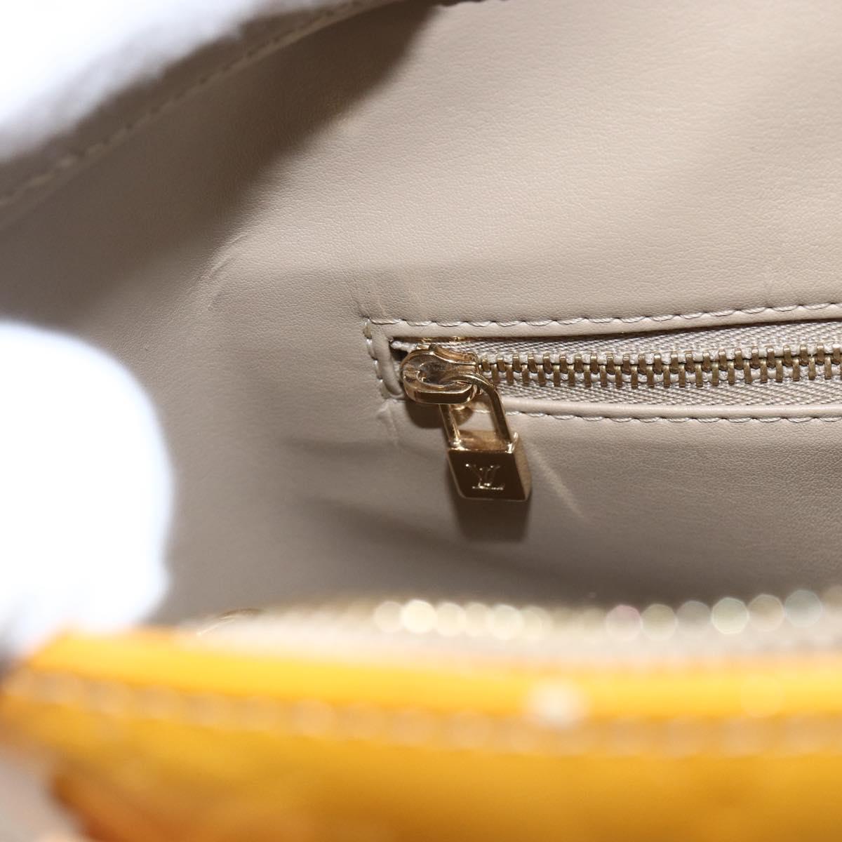 LOUIS VUITTON Monogram Vernis Houston Hand Bag Beige M91004 LV Auth gh1714