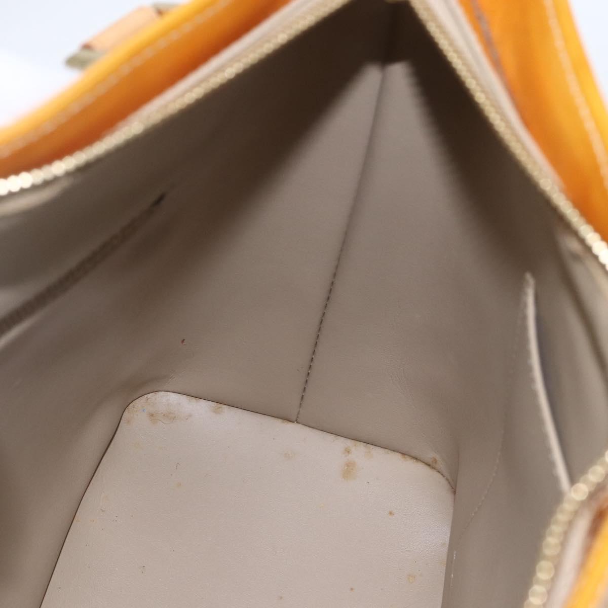 LOUIS VUITTON Monogram Vernis Houston Hand Bag Beige M91004 LV Auth gh1714