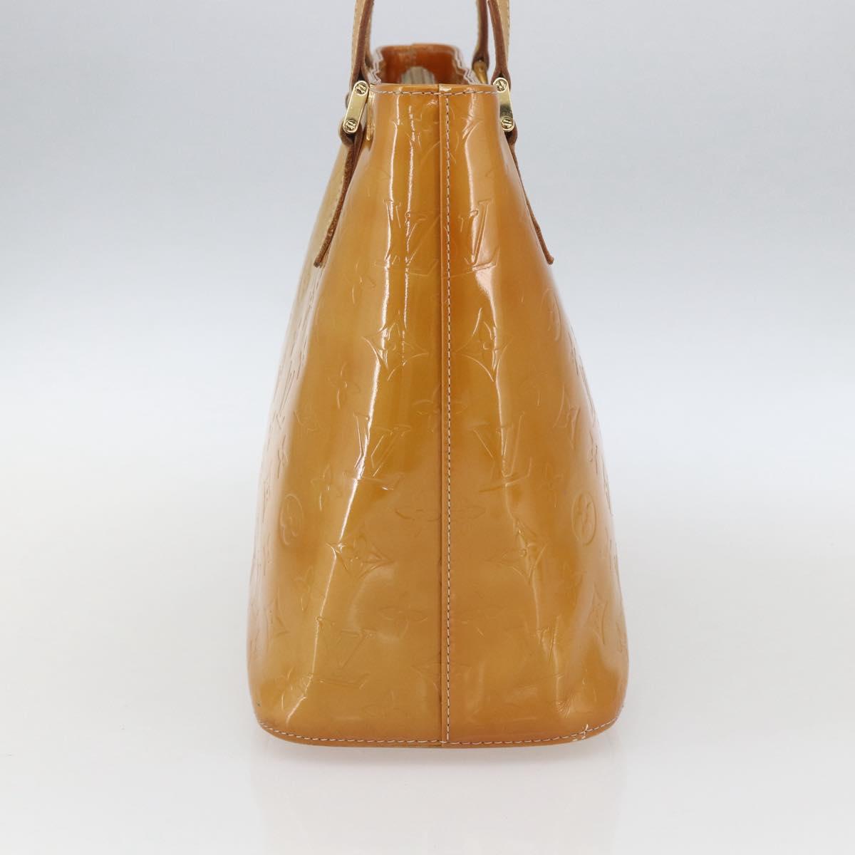 LOUIS VUITTON Monogram Vernis Houston Hand Bag Beige M91004 LV Auth gh1714