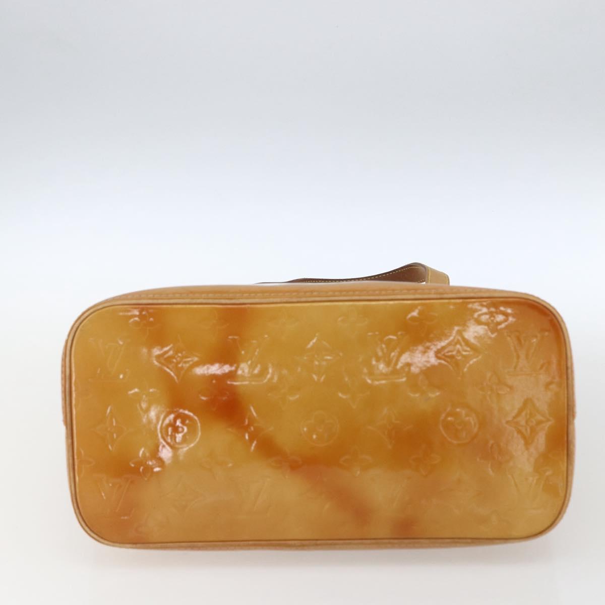 LOUIS VUITTON Monogram Vernis Houston Hand Bag Beige M91004 LV Auth gh1714