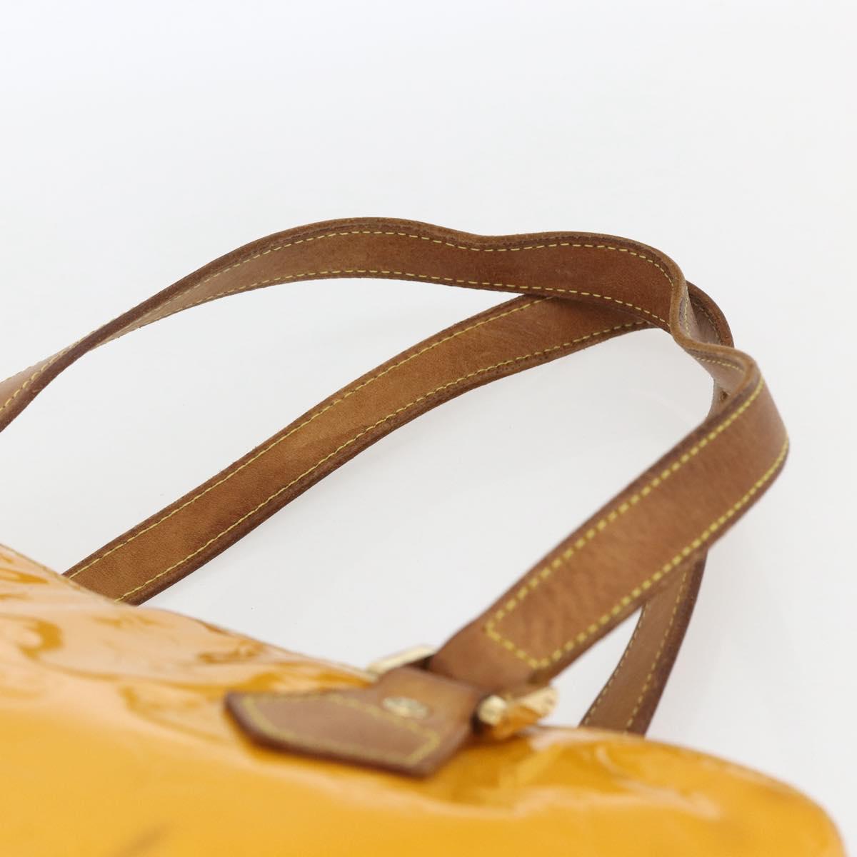 LOUIS VUITTON Monogram Vernis Houston Hand Bag Jaune M91121 LV Auth gh1716