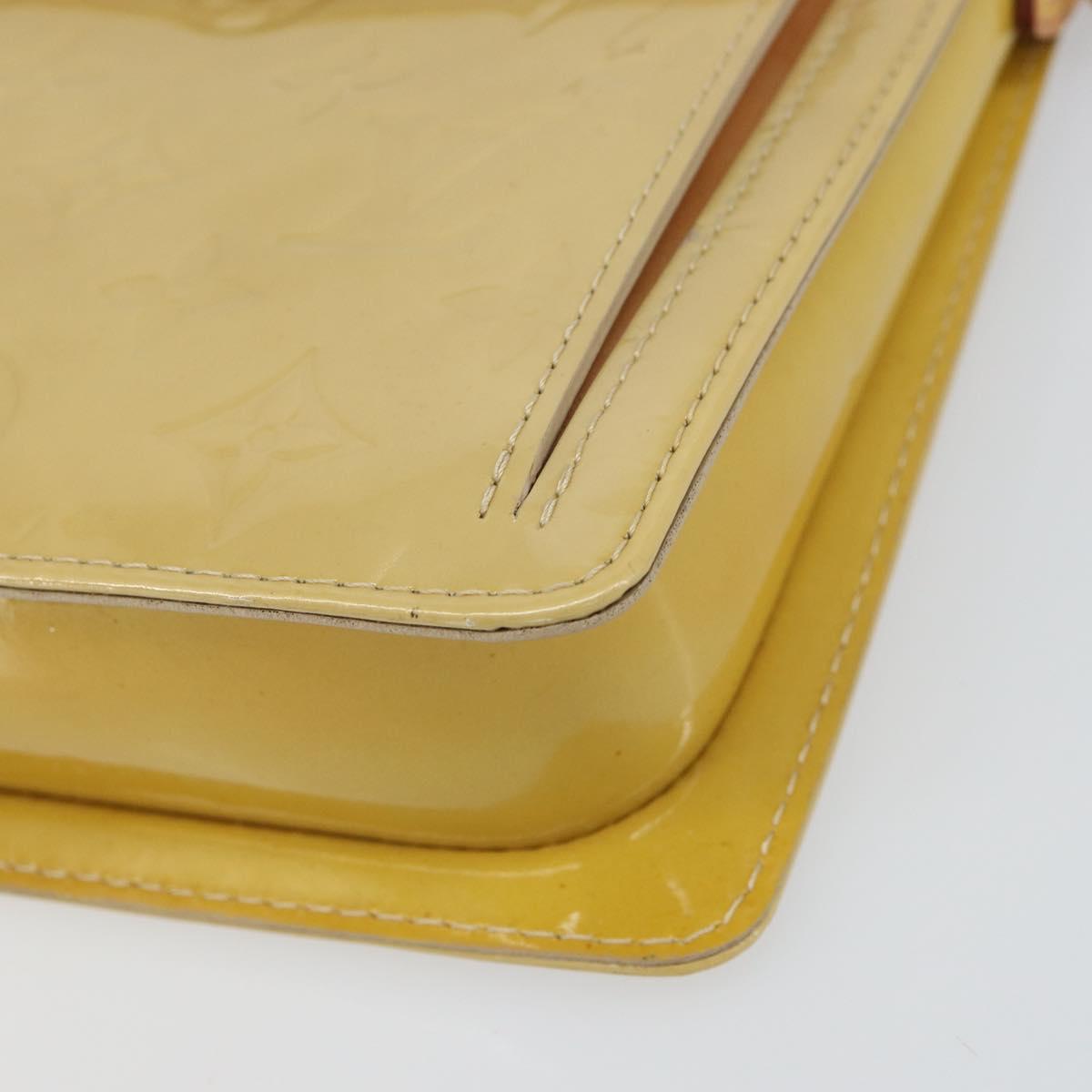 LOUIS VUITTON Monogram Vernis Motto Accessory Pouch Beige M91136 LV Auth gh1726