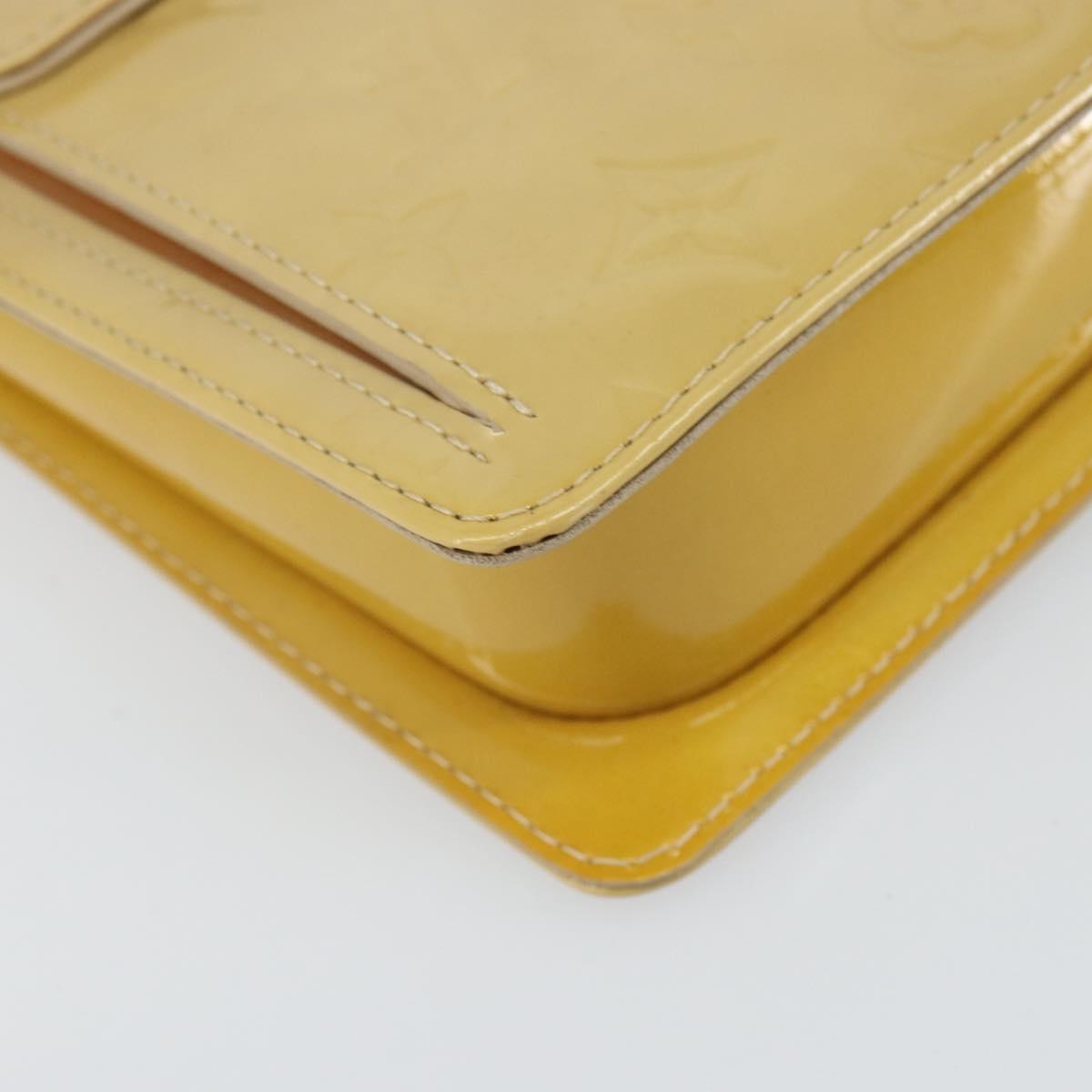 LOUIS VUITTON Monogram Vernis Motto Accessory Pouch Beige M91136 LV Auth gh1726