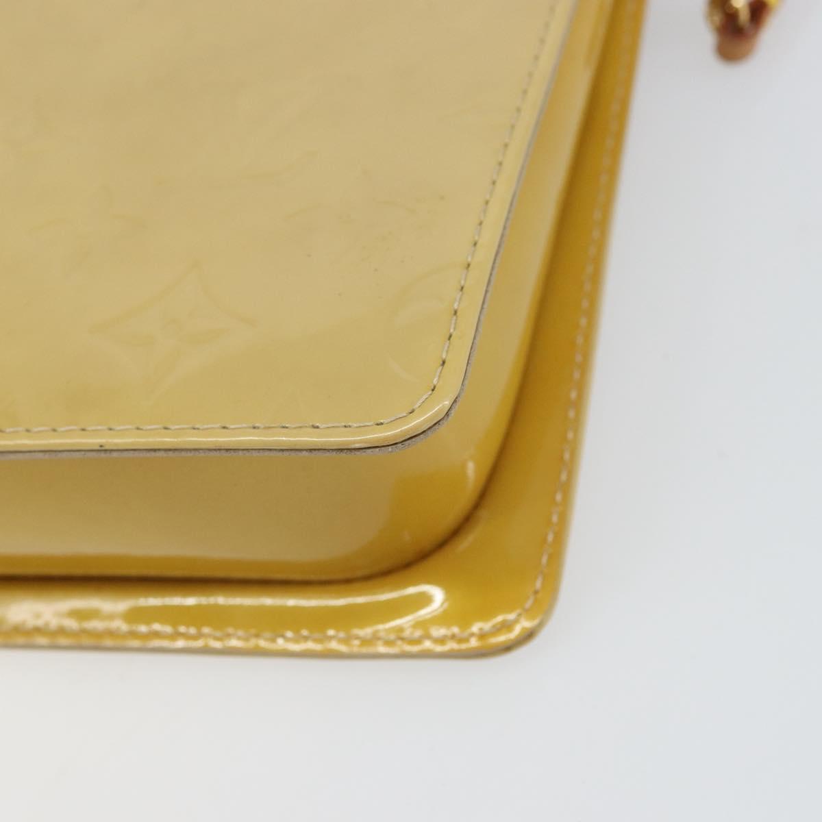 LOUIS VUITTON Monogram Vernis Motto Accessory Pouch Beige M91136 LV Auth gh1726