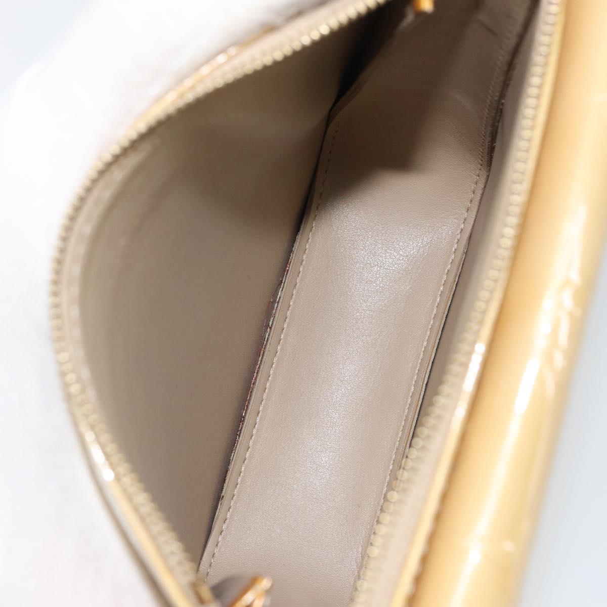 LOUIS VUITTON Monogram Vernis Motto Accessory Pouch Beige M91136 LV Auth gh1726