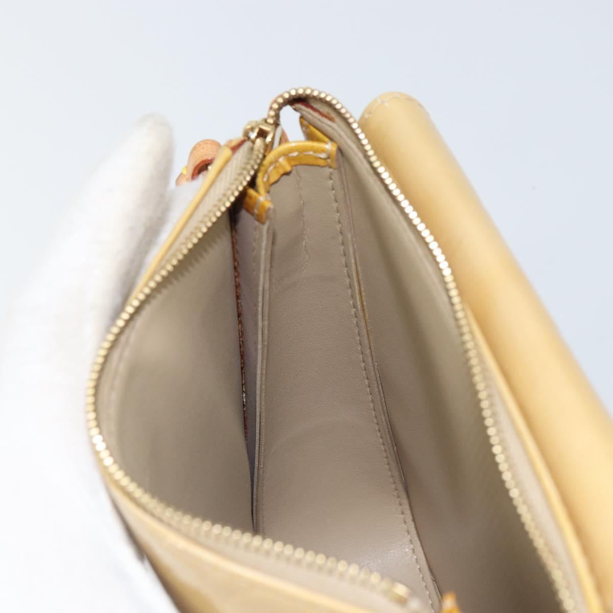 LOUIS VUITTON Monogram Vernis Motto Accessory Pouch Beige M91136 LV Auth gh1726