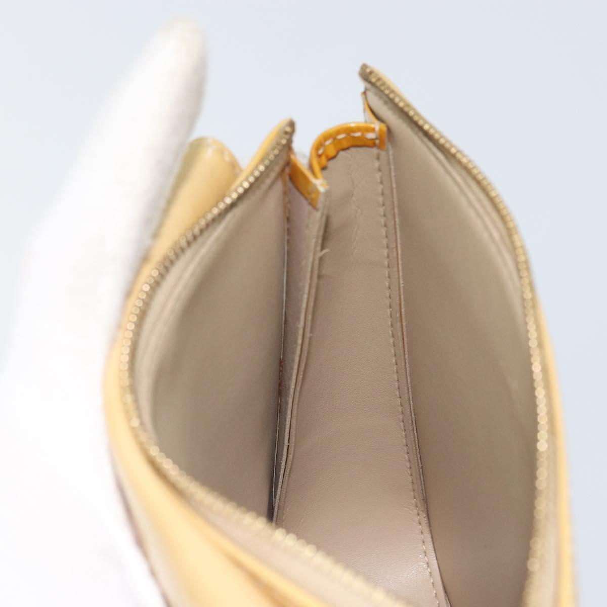 LOUIS VUITTON Monogram Vernis Motto Accessory Pouch Beige M91136 LV Auth gh1726