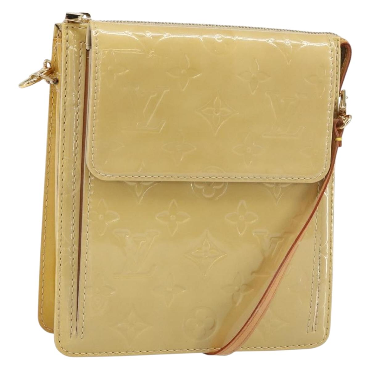 LOUIS VUITTON Monogram Vernis Motto Accessory Pouch Beige M91136 LV Auth gh1726