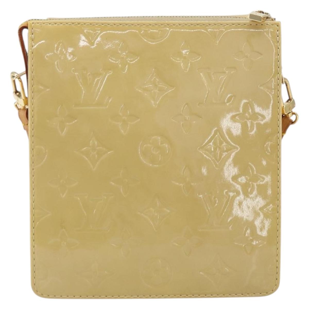 LOUIS VUITTON Monogram Vernis Motto Accessory Pouch Beige M91136 LV Auth gh1726