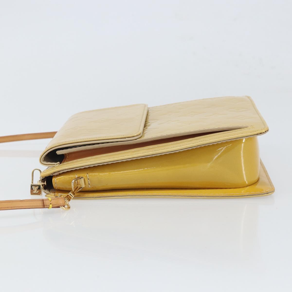 LOUIS VUITTON Monogram Vernis Motto Accessory Pouch Beige M91136 LV Auth gh1726