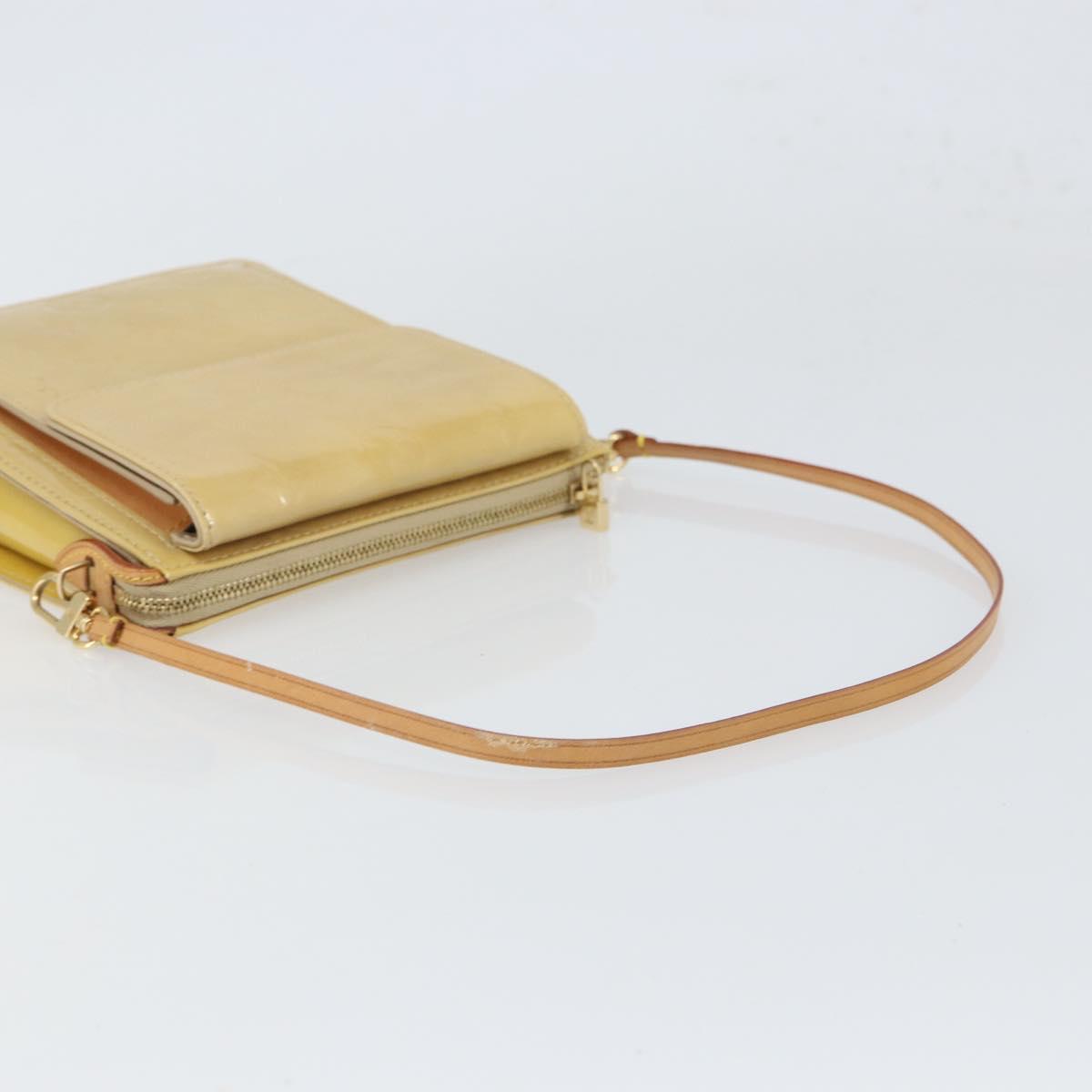 LOUIS VUITTON Monogram Vernis Motto Accessory Pouch Beige M91136 LV Auth gh1726