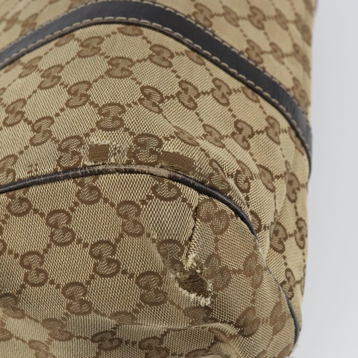 GUCCI GG Canvas Web Sherry Line Tote Bag Red Gold 233609 Auth gh1730