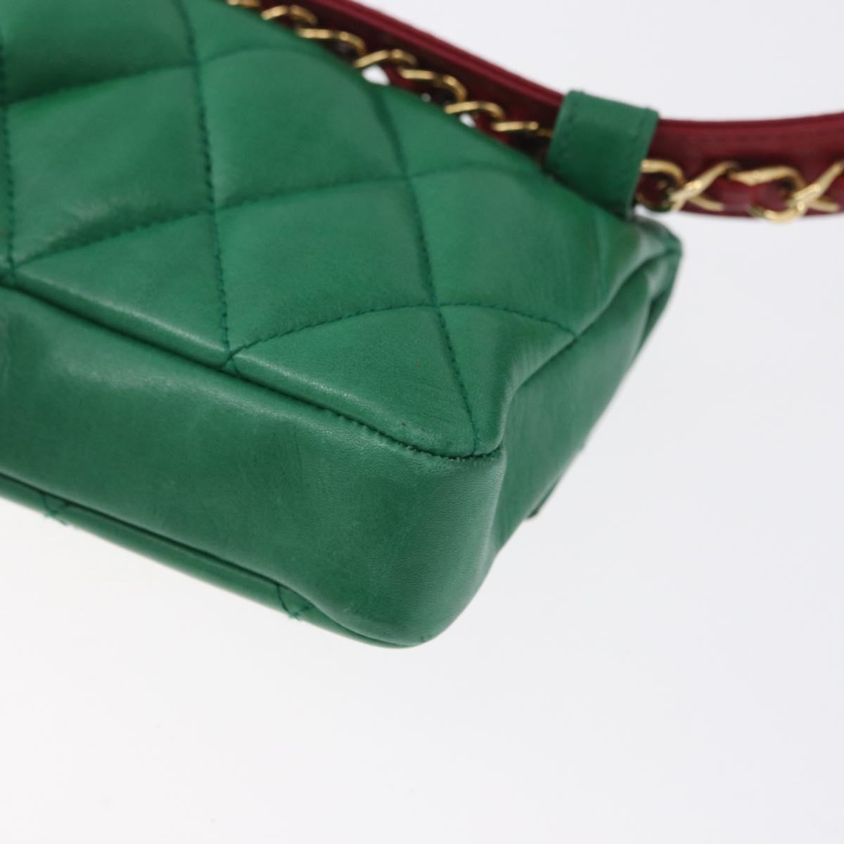 CHANEL Matelasse Waist bag Leather Multicolor Gold CC Auth gh1735