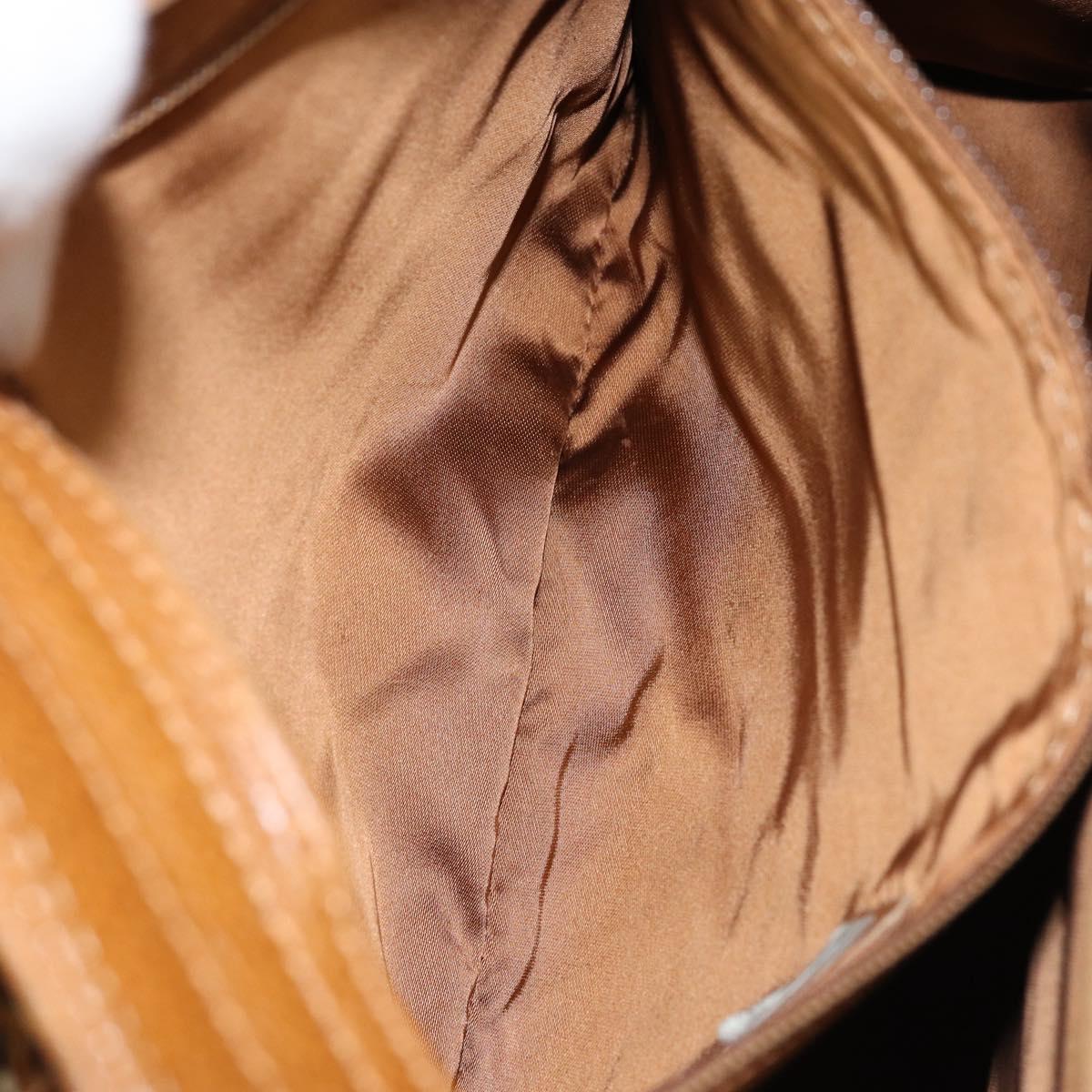 CHANEL Chain Tote Bag Caviar Skin Gold Brown CC Auth gh1738