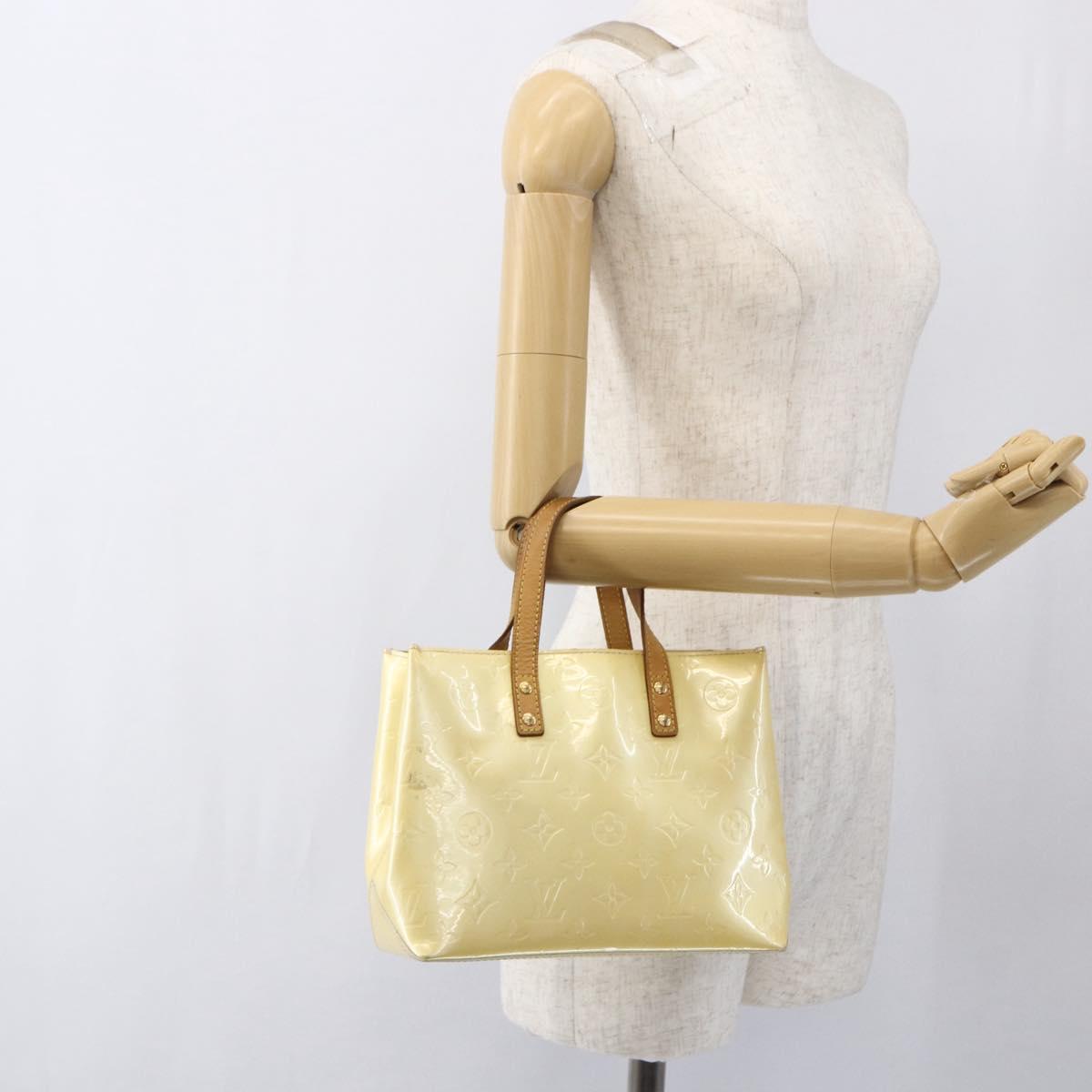 LOUIS VUITTON Monogram Vernis Reade PM Hand Bag Perle M91336 LV Auth gh1741