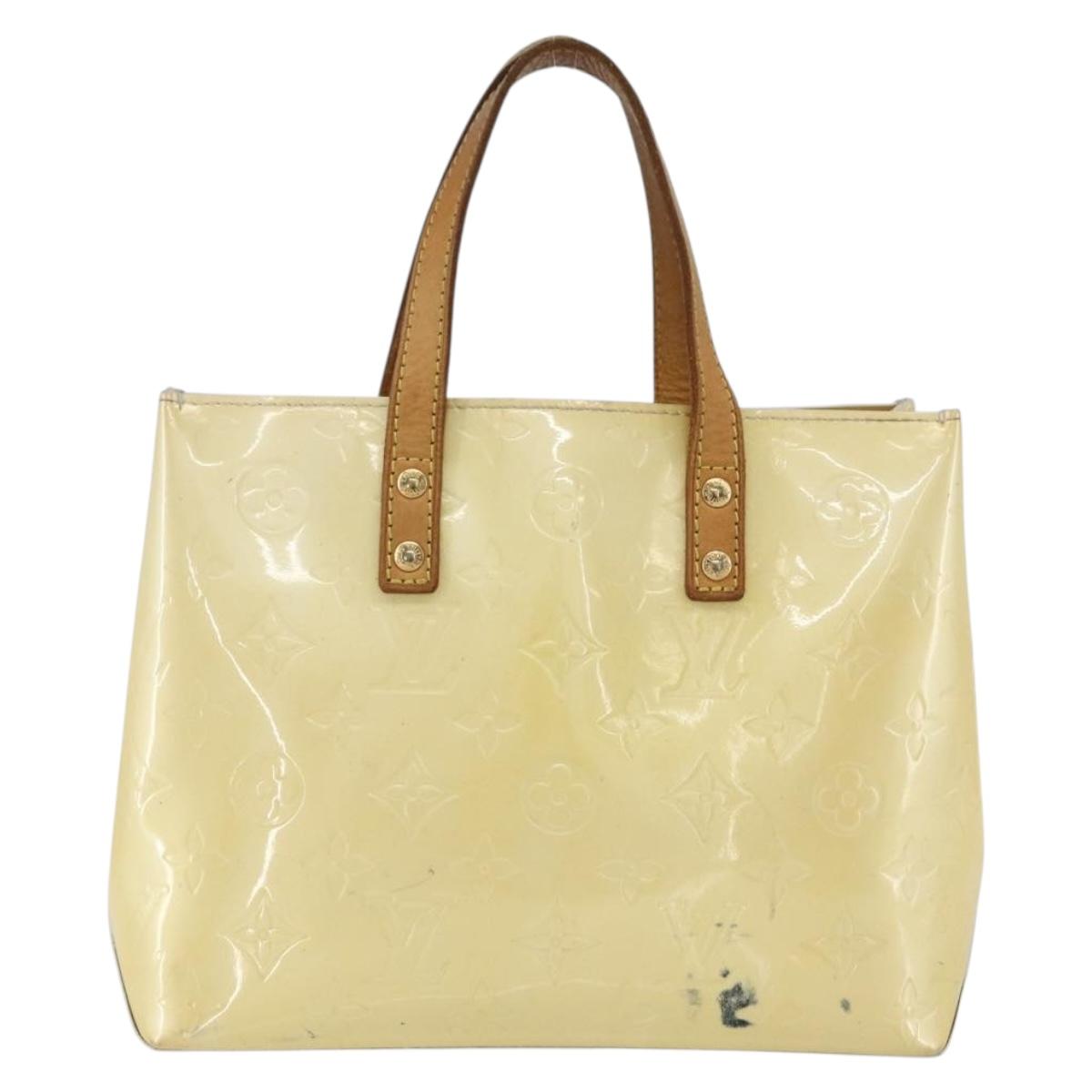 LOUIS VUITTON Monogram Vernis Reade PM Hand Bag Perle M91336 LV Auth gh1741