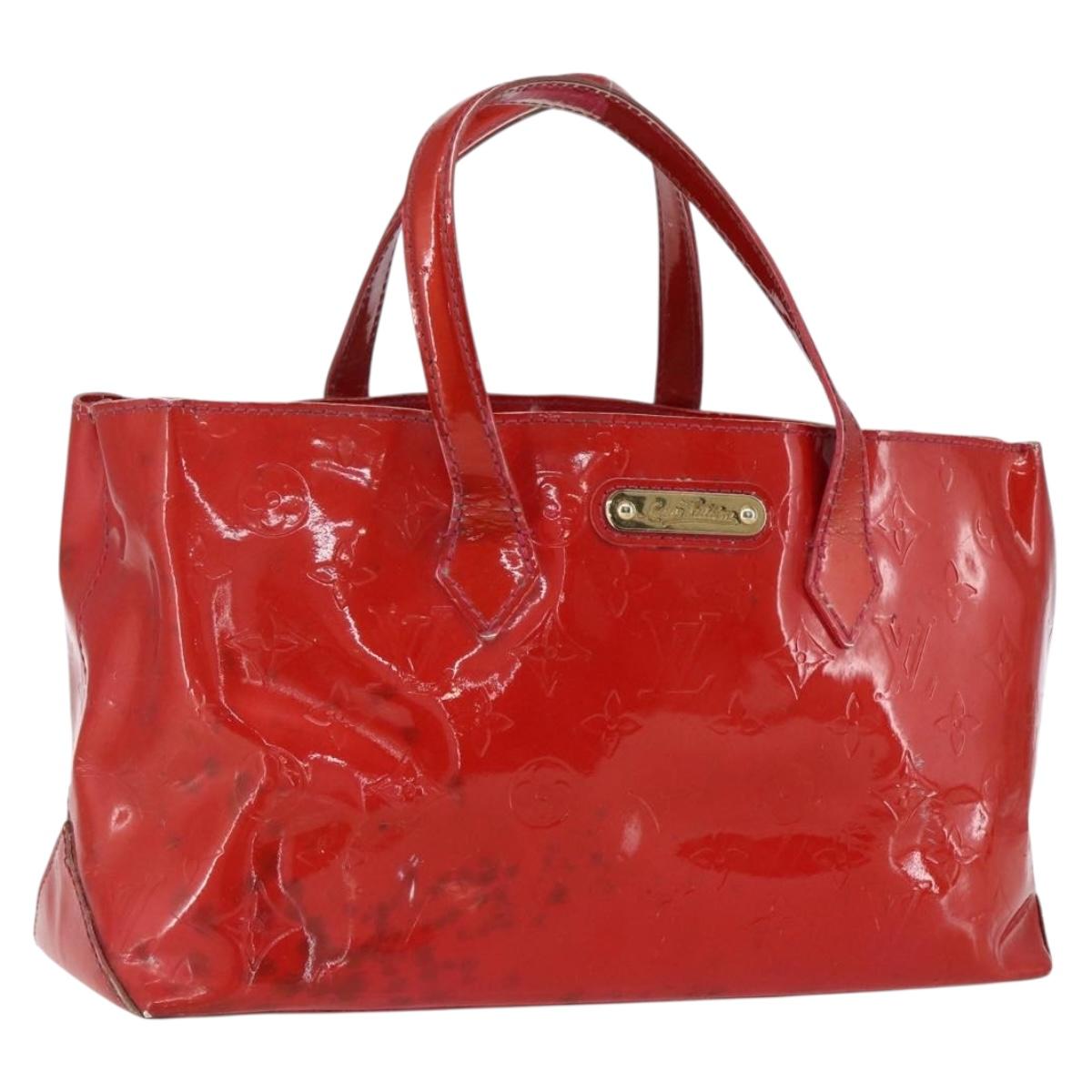 LOUIS VUITTON Monogram Vernis Wilshire PM Hand Bag Rose Pop M93643 Auth gh1742