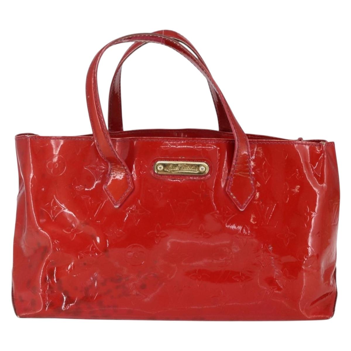 LOUIS VUITTON Monogram Vernis Wilshire PM Hand Bag Rose Pop M93643 Auth gh1742