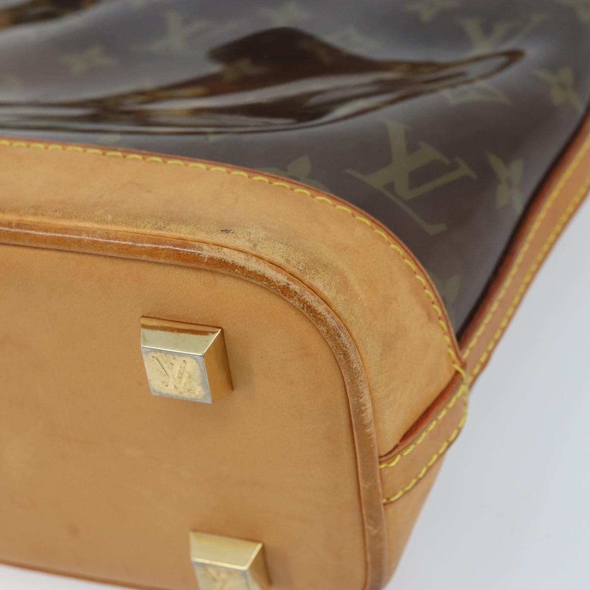 LOUIS VUITTON Monogram Vinyl Cava Amble PM Tote Bag Brown M92502 LV Auth gh1744