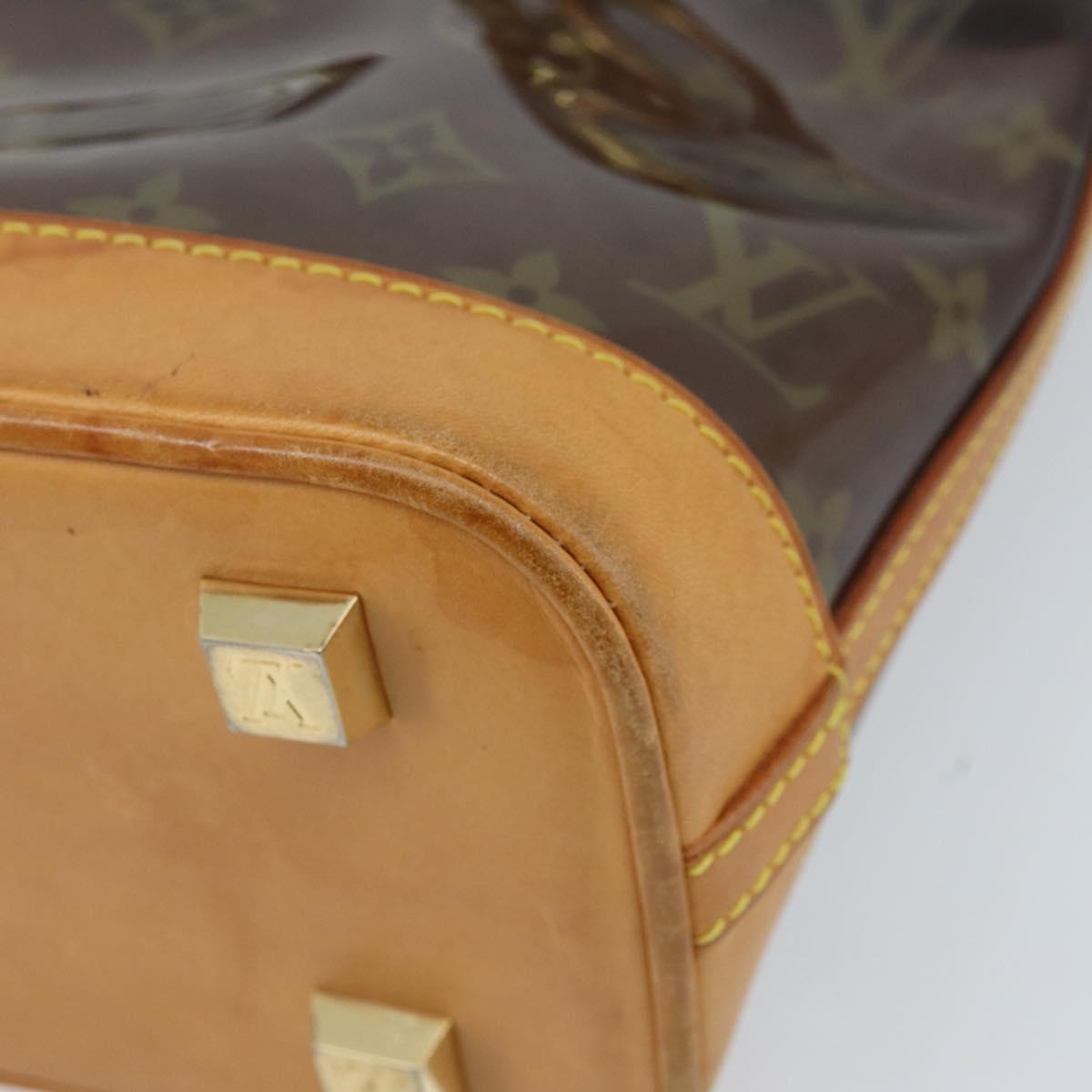 LOUIS VUITTON Monogram Vinyl Cava Amble PM Tote Bag Brown M92502 LV Auth gh1744