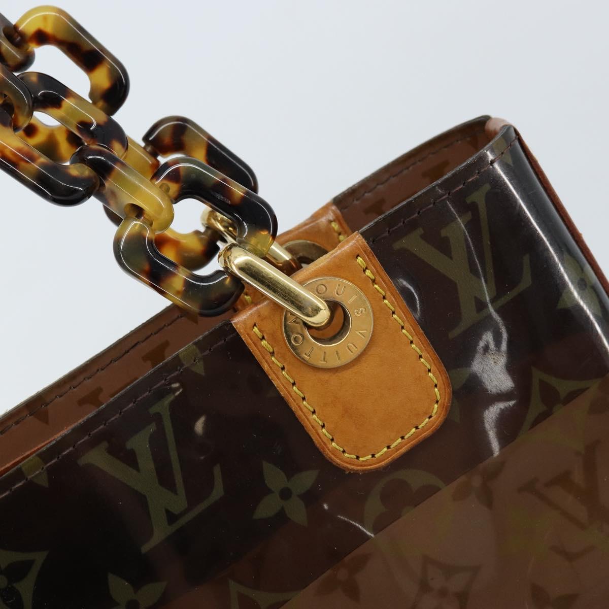 LOUIS VUITTON Monogram Vinyl Cava Amble PM Tote Bag Brown M92502 LV Auth gh1744