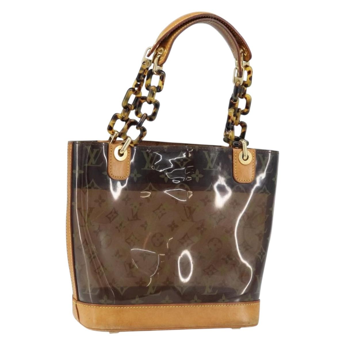 LOUIS VUITTON Monogram Vinyl Cava Amble PM Tote Bag Brown M92502 LV Auth gh1744