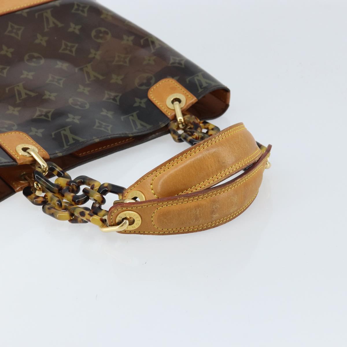 LOUIS VUITTON Monogram Vinyl Cava Amble PM Tote Bag Brown M92502 LV Auth gh1744