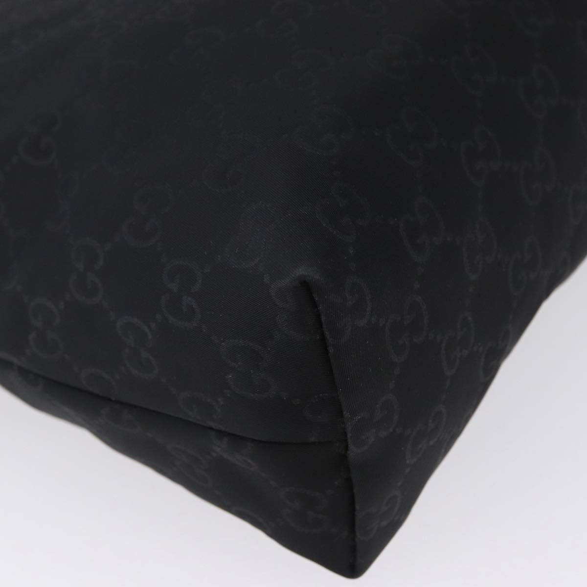 GUCCI GG Canvas Shoulder Bag Nylon Black Silver 314529 Auth gh1748