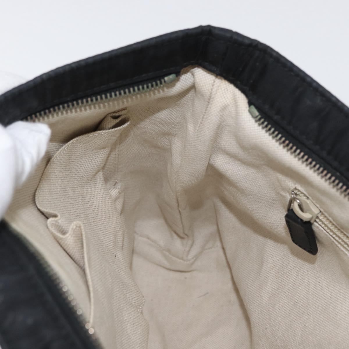 GUCCI GG Canvas Shoulder Bag Nylon Black Silver 314529 Auth gh1748