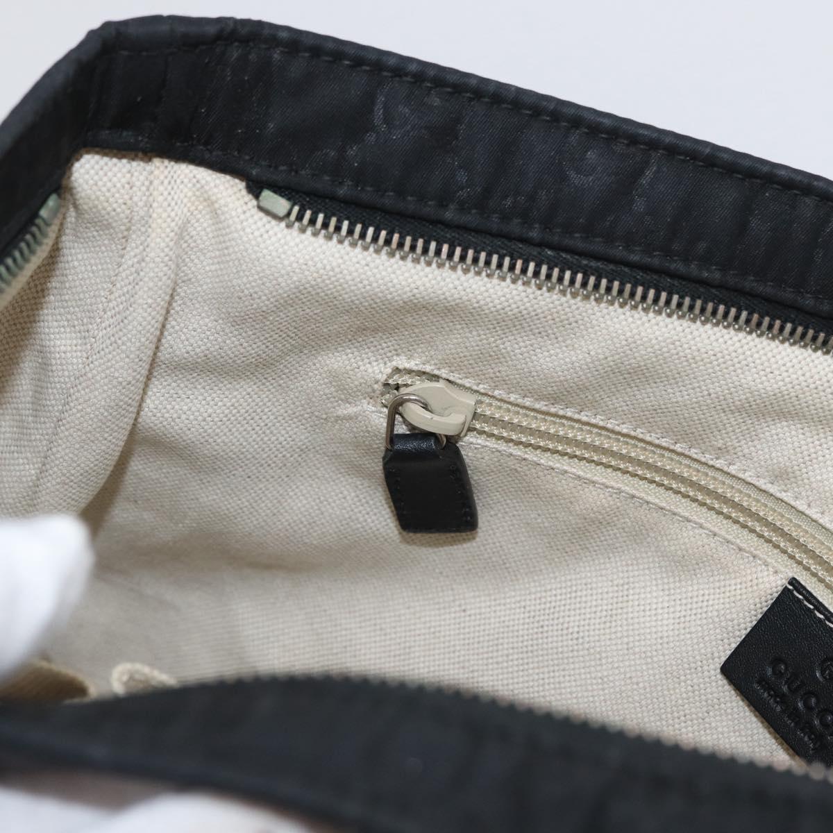GUCCI GG Canvas Shoulder Bag Nylon Black Silver 314529 Auth gh1748