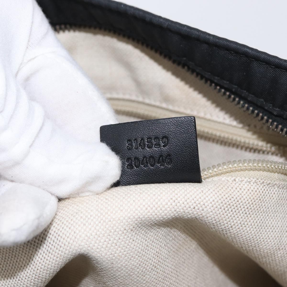 GUCCI GG Canvas Shoulder Bag Nylon Black Silver 314529 Auth gh1748