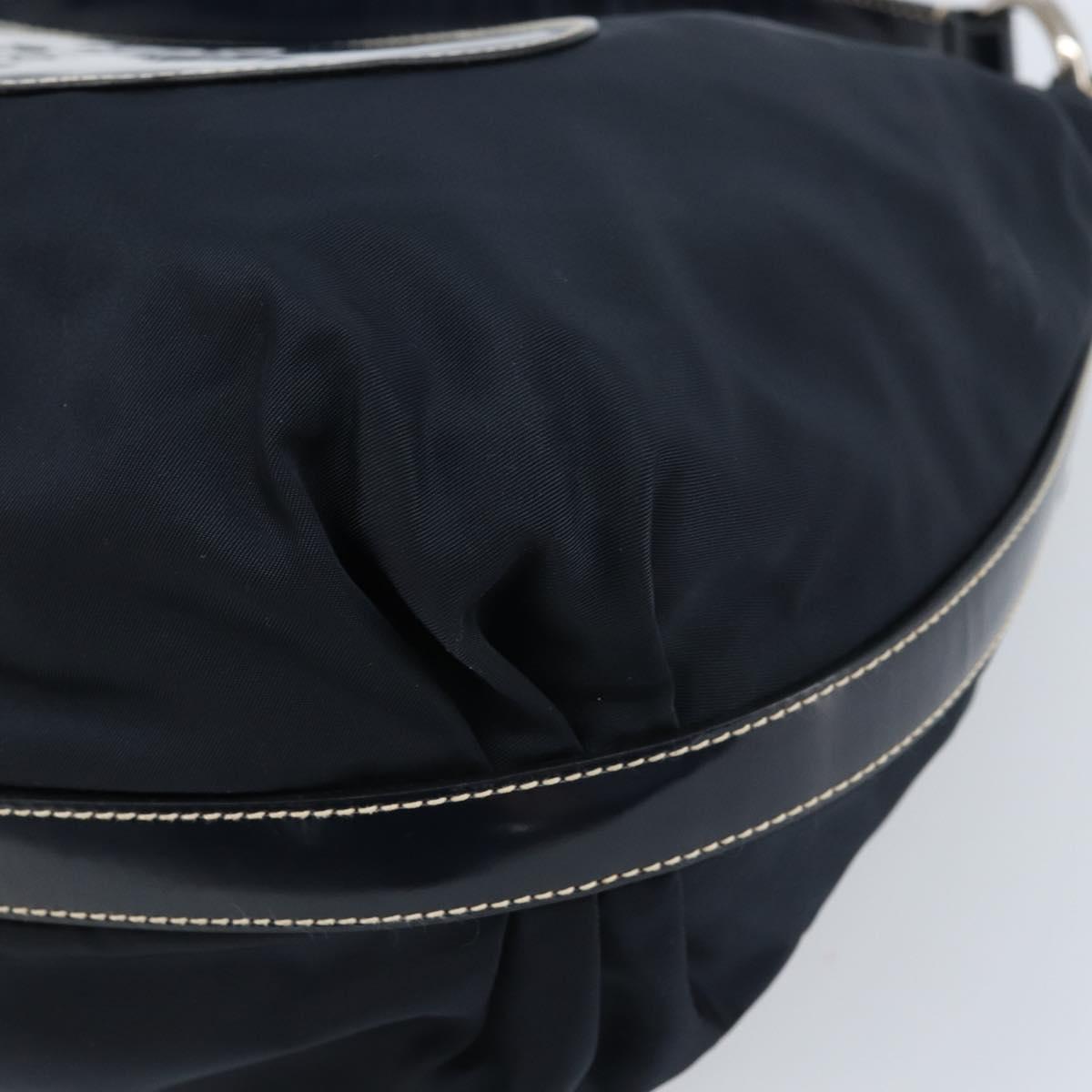 PRADA Shoulder Bag Nylon Navy Silver Auth gh1754V