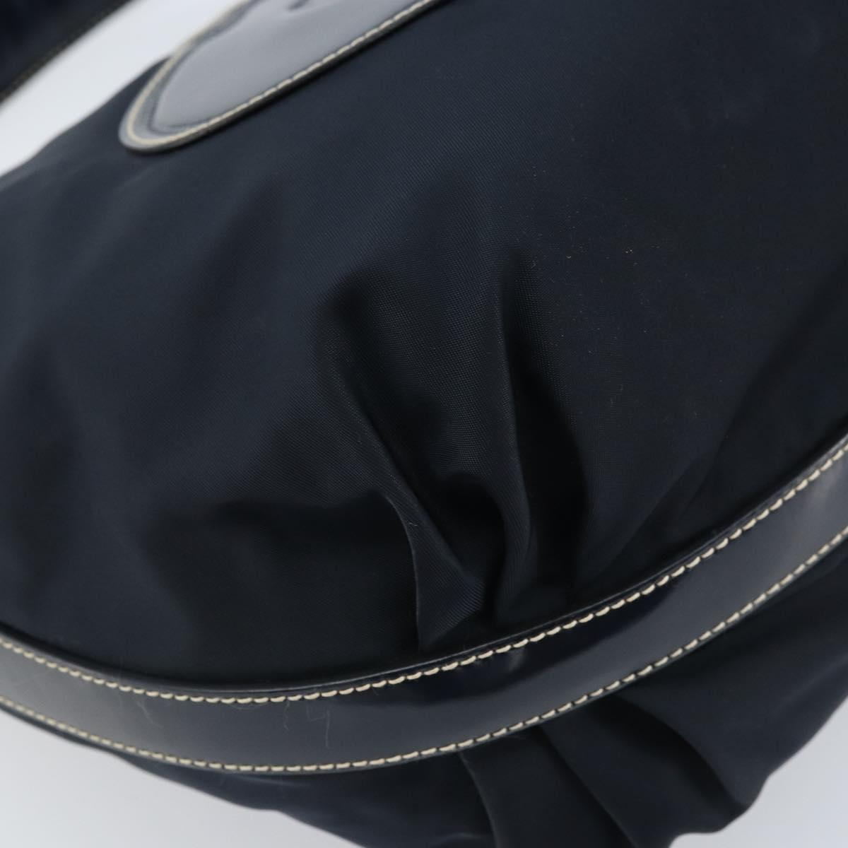 PRADA Shoulder Bag Nylon Navy Silver Auth gh1754V