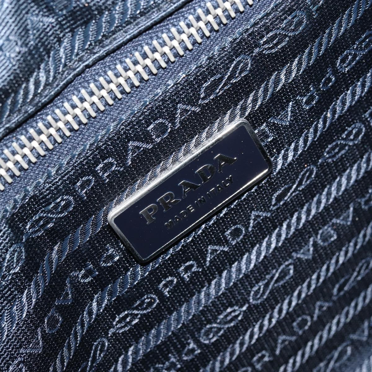 PRADA Shoulder Bag Nylon Navy Silver Auth gh1754V
