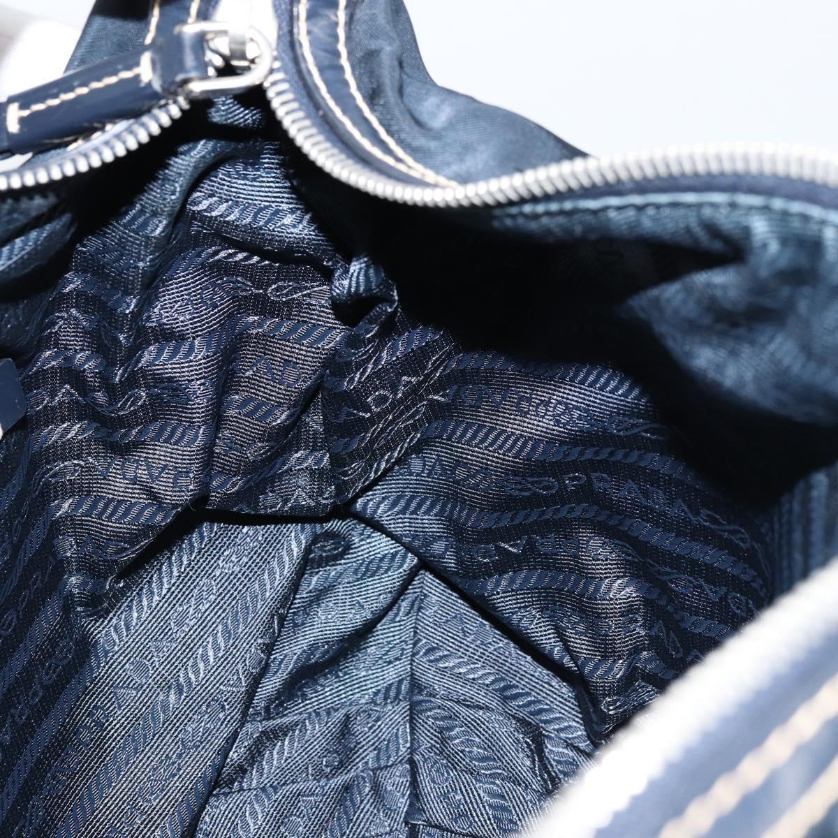 PRADA Shoulder Bag Nylon Navy Silver Auth gh1754V