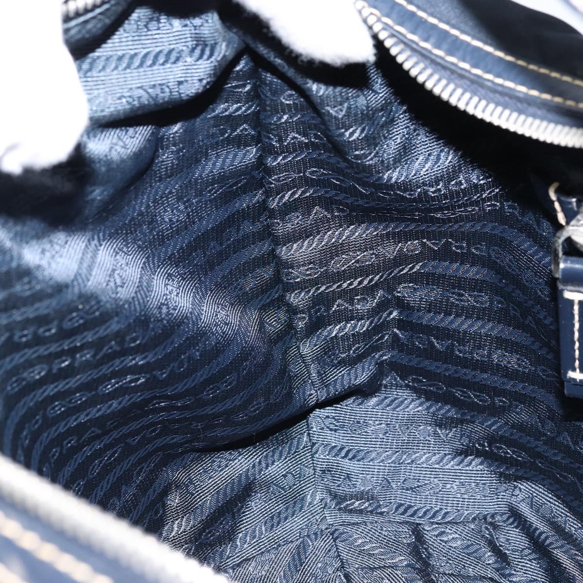 PRADA Shoulder Bag Nylon Navy Silver Auth gh1754V