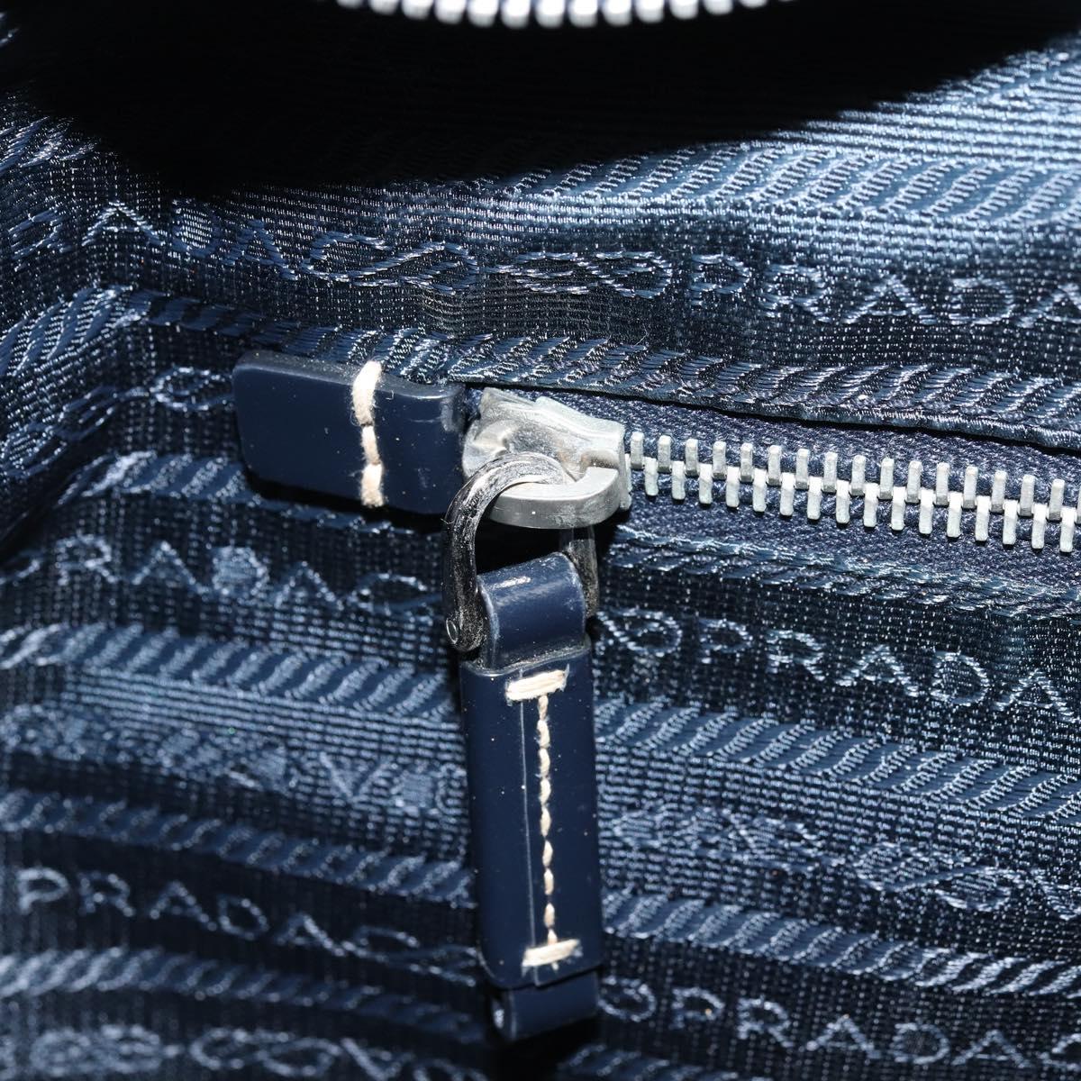 PRADA Shoulder Bag Nylon Navy Silver Auth gh1754V
