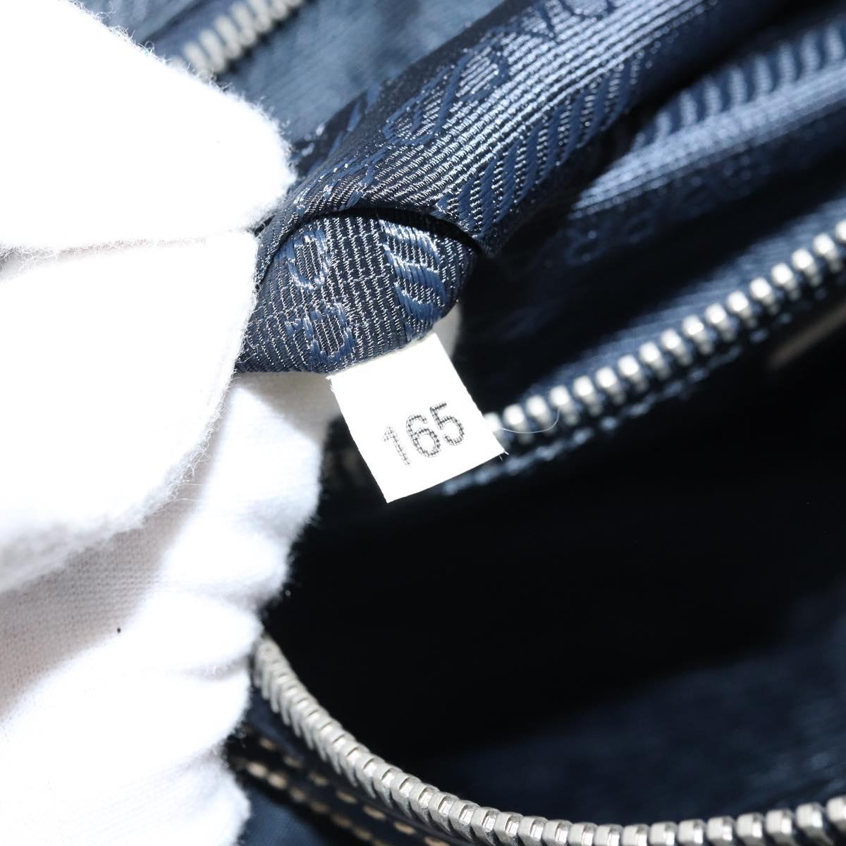 PRADA Shoulder Bag Nylon Navy Silver Auth gh1754V