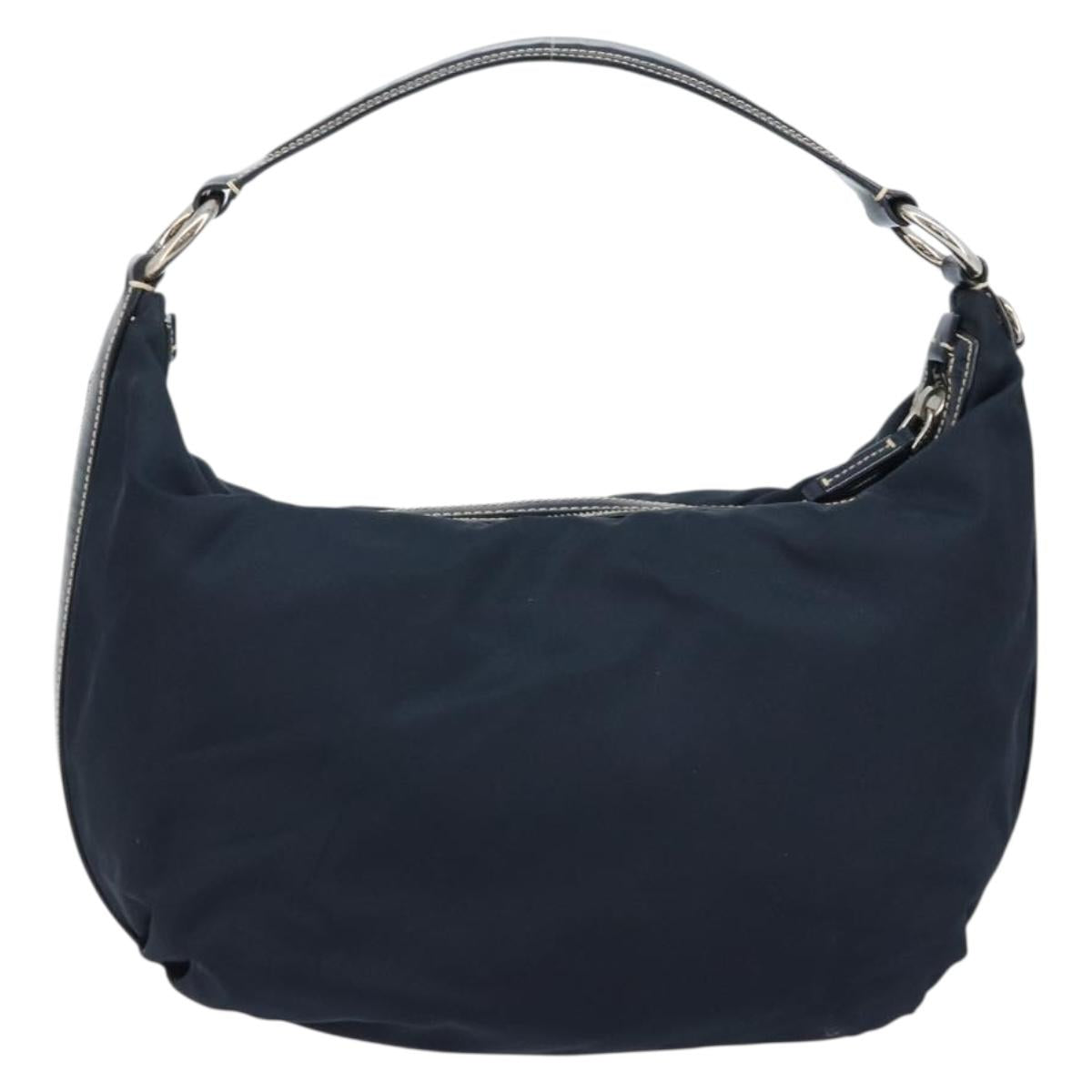 PRADA Shoulder Bag Nylon Navy Silver Auth gh1754V