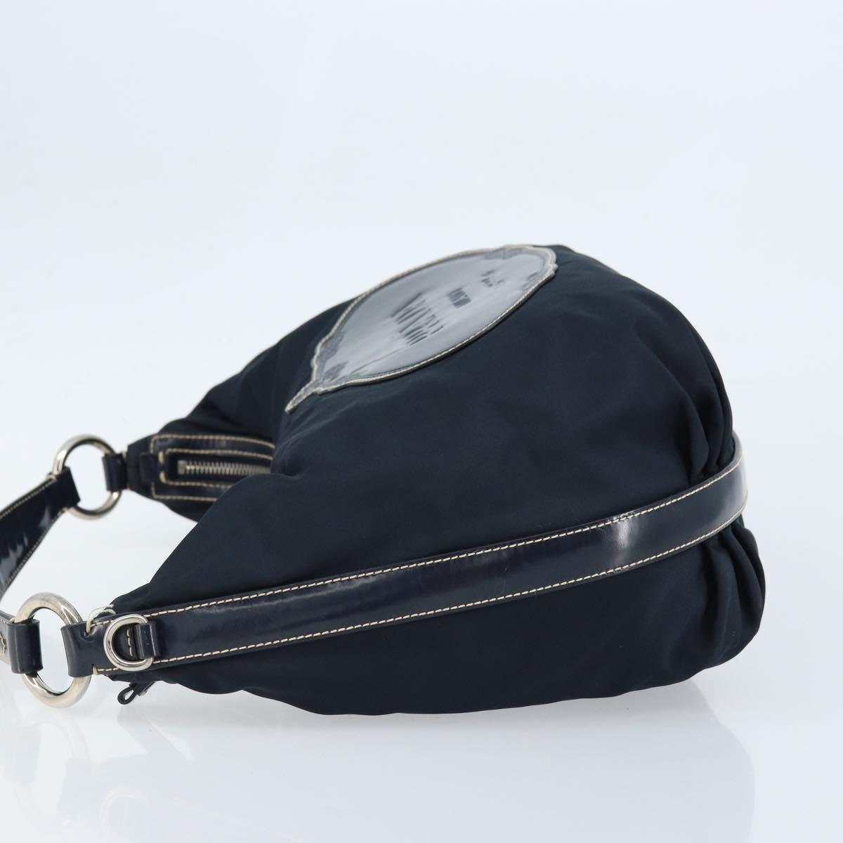 PRADA Shoulder Bag Nylon Navy Silver Auth gh1754V