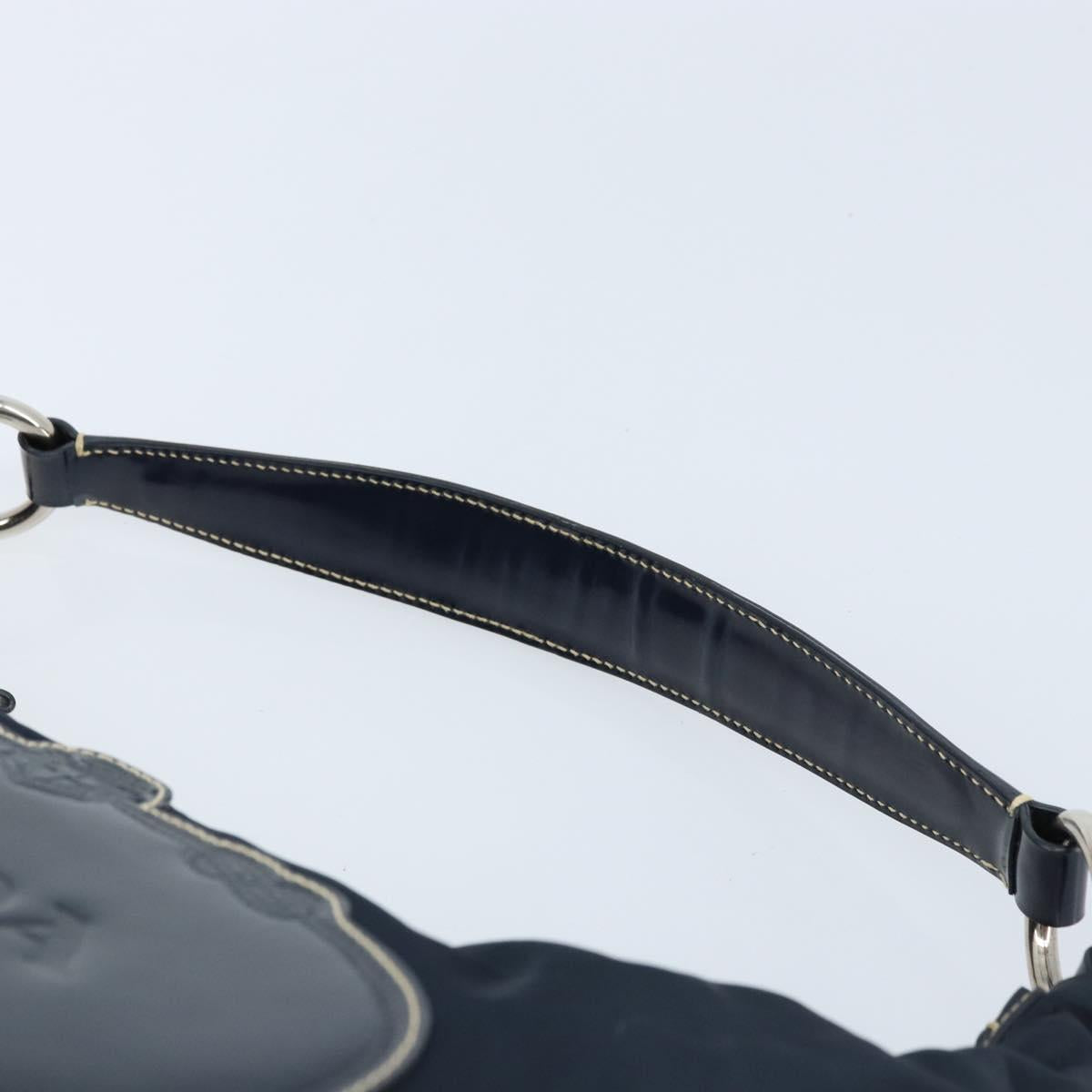 PRADA Shoulder Bag Nylon Navy Silver Auth gh1754V