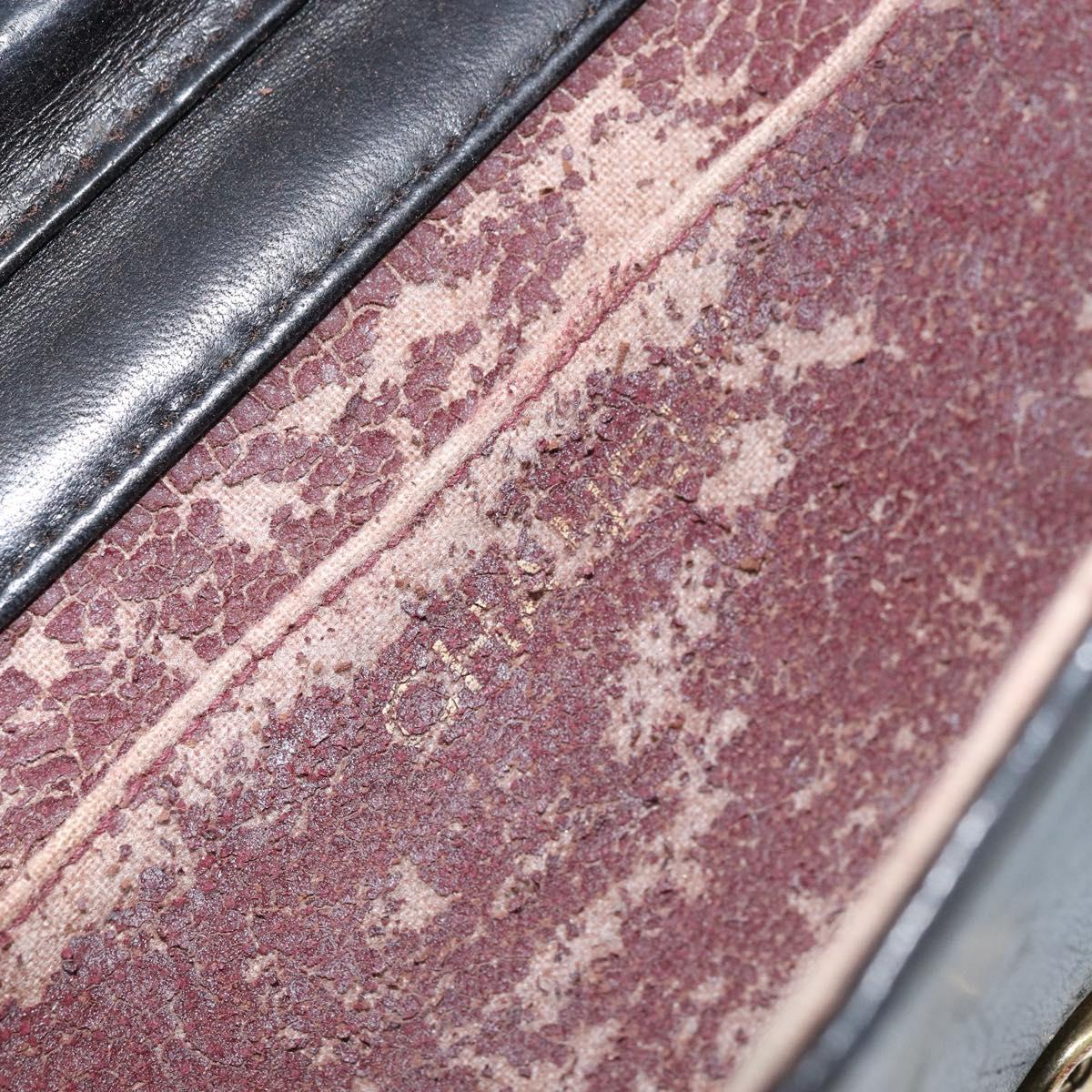 CHANEL Matelasse Chain Shoulder Bag Leather Black Gold CC Auth gh1758