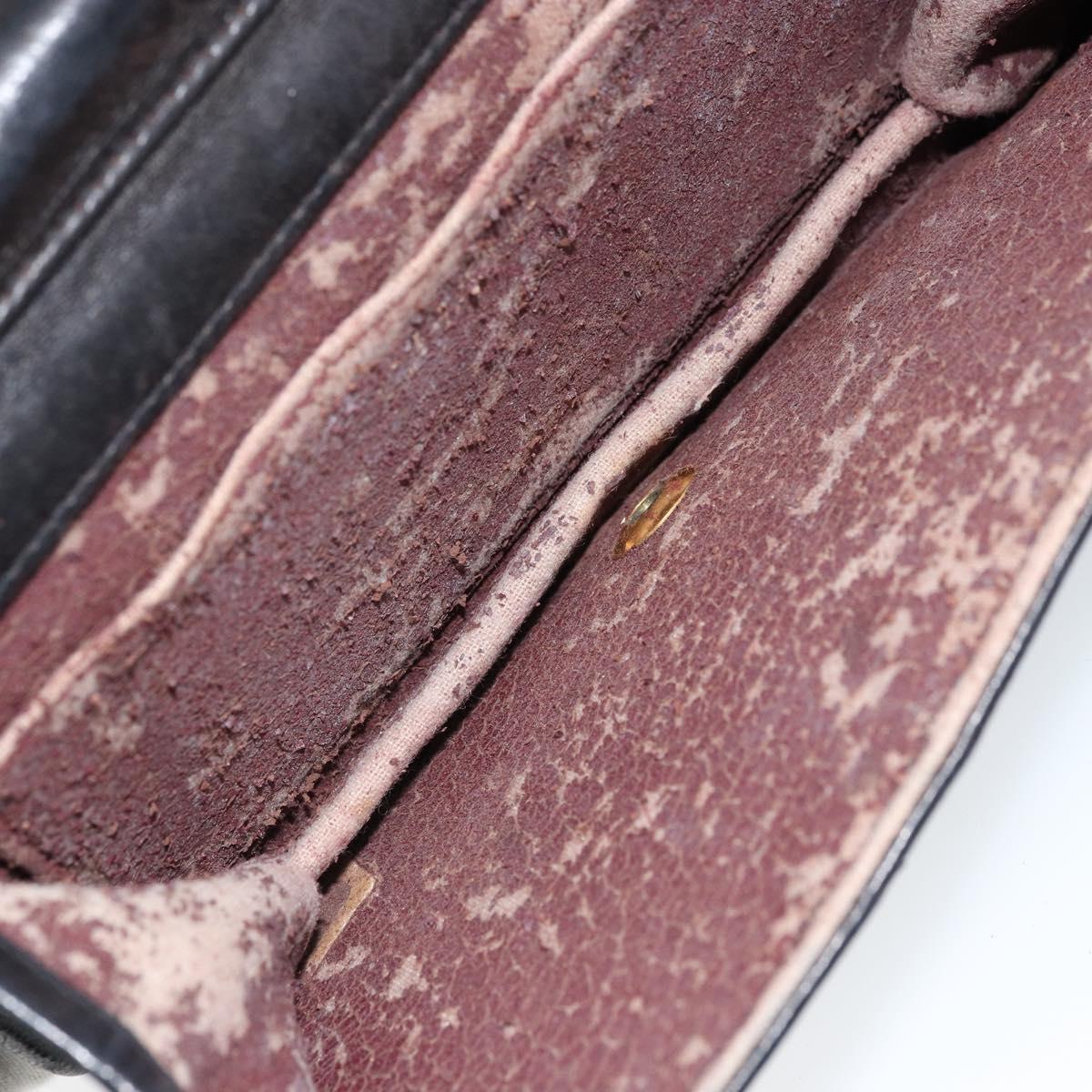 CHANEL Matelasse Chain Shoulder Bag Leather Black Gold CC Auth gh1758