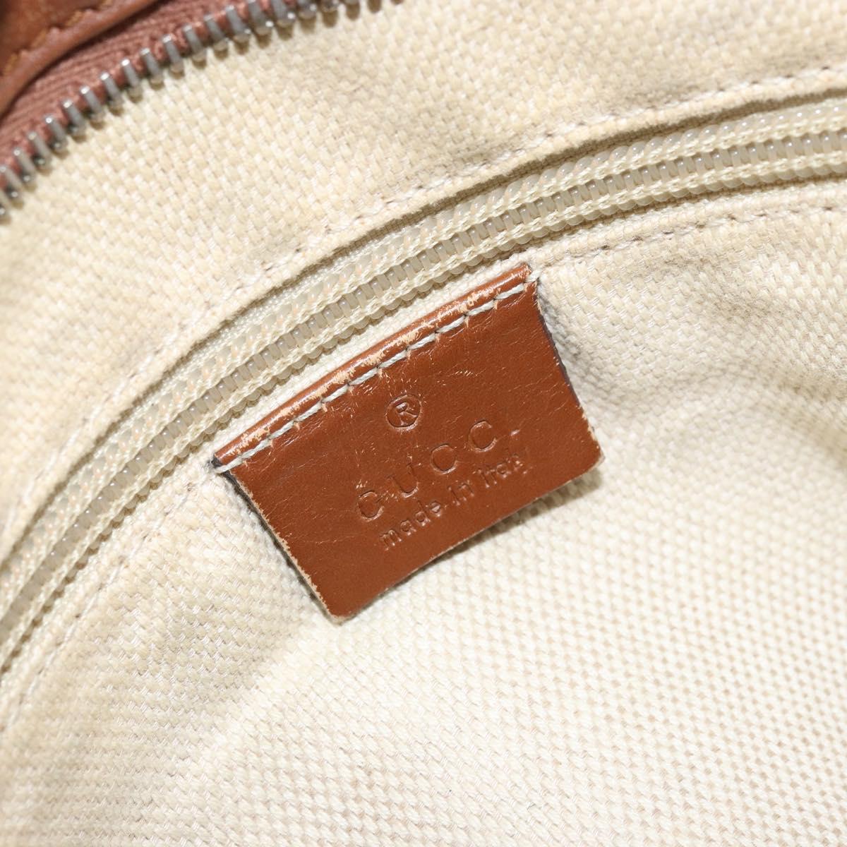 GUCCI GG Canvas Shoulder Bag Beige Silver 337598 Auth gh1763
