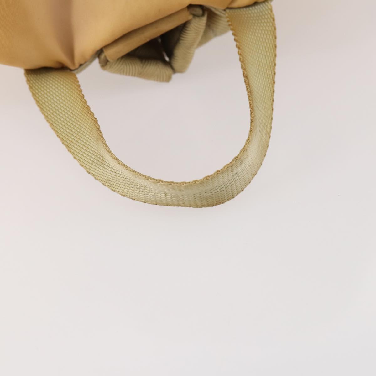 PRADA Backpack Nylon Beige Silver Auth gh1768