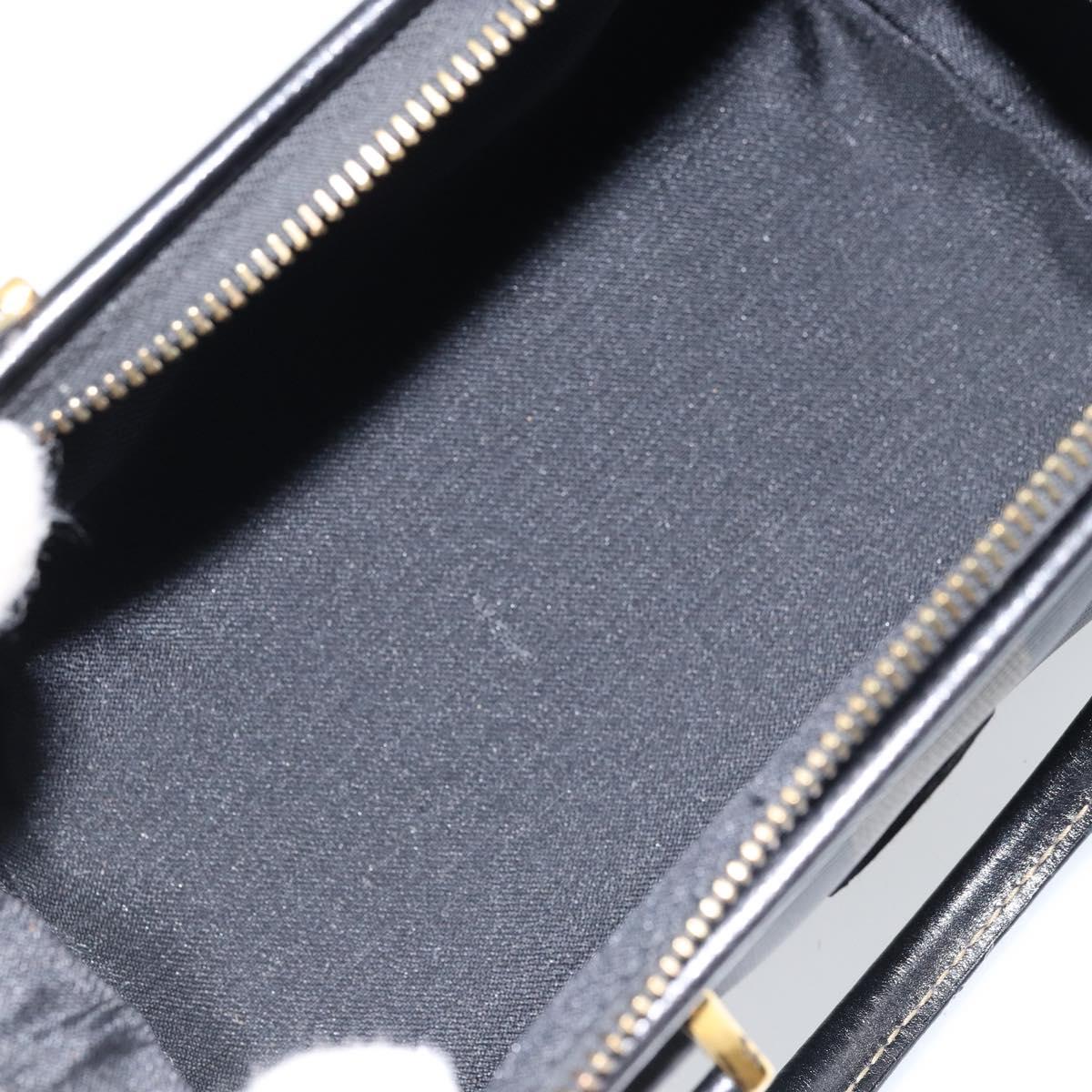 FENDI Pecan Canvas Mini Boston Bag PVC Black Brown gold Auth gh1773