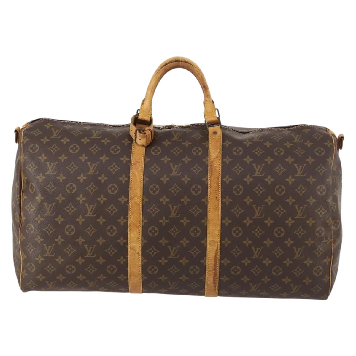 LOUIS VUITTON Monogram Keepall Bandouliere 60 Boston Bag M41412 LV Auth gh1774