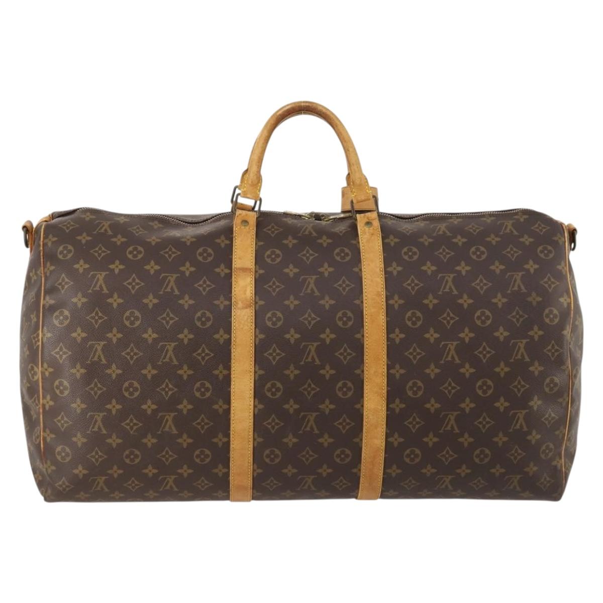 LOUIS VUITTON Monogram Keepall Bandouliere 60 Boston Bag M41412 LV Auth gh1774