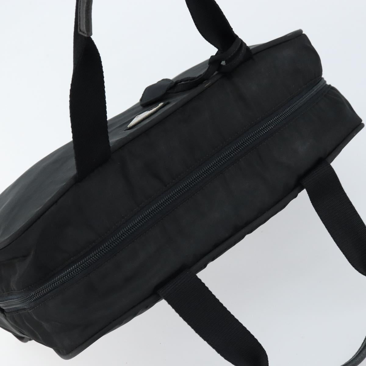 PRADA Hand Bag Nylon Black Silver Auth gh1778